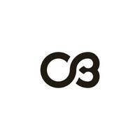 letter cb linked loop logo vector