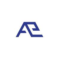 letter ae simple linked geometric line logo vector