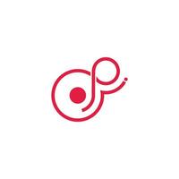 letter p circle dots geometric logo vector