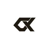 letter cx simple linked overlap geometric logo vector