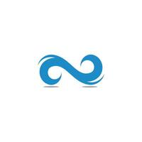 simple wavy shape blue water motion symbol logo vector