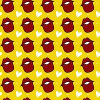 seamless pattern of heart and lips photo