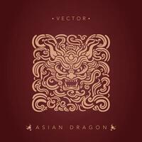 Asian dragon chinese dragon totem pattern vector