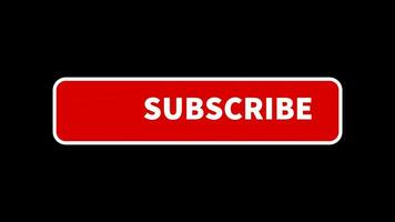 Animation of subscribe button video channel isolated on black background for social media