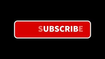 Animation of subscribe button video channel isolated on black background for social media