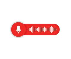 Voice messages bubble icon with sound wave and microphone. Chat soundwave vector illustration