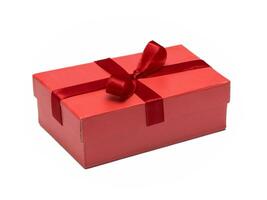 red gift box with ribbon photo