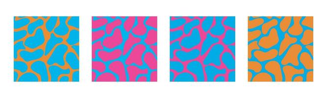 Trendy retro trippy y2k style background set vector