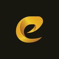 e letter 3d logo vector