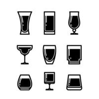 Mocktail Cocktail Glass Minimalist Icon vector