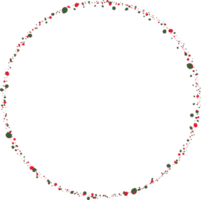 Christmas wreath illustration on transparent background. png