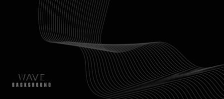 Modern Vector Background with Black Wavy Lines.