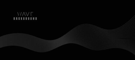 Modern Vector Background with Black Wavy Lines.
