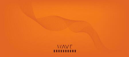 Modern Vector Orange Background with Wavy Lines.