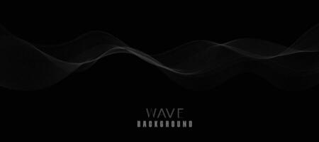 Black Vector Background design with Wavy Lines