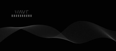 Modern Vector Background with Black Wavy Lines.