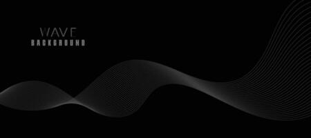 Modern Vector Background with Black Wavy Lines.
