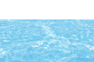 Defocus blurred transparent blue colored clear calm water surface texture with splashes reflection. Trendy abstract nature background. Water waves in sunlight with copy space. Blue watercolor shine. png