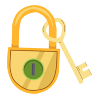Lock and key or lock with key icon in flat style icon. png