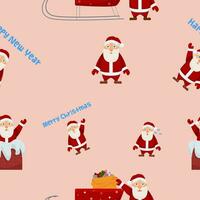 vector seamless pattern with Santa Claus. Winter seamless pattern for printing . Different Santa clauses. Winter background. Christmas concept for card, wrapping paper, banner.