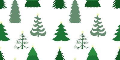 seamless pattern with green Christmas trees. Christmas background, gift wrapping. vector illustration.
