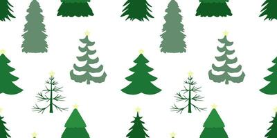 seamless pattern with green Christmas trees. Christmas background, gift wrapping. vector illustration.