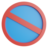 No waiting sign clipart flat design icon isolated on transparent background, 3D render road sign and traffic sign concept png