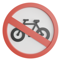 No bicycles sign clipart flat design icon isolated on transparent background, 3D render road sign and traffic sign concept png