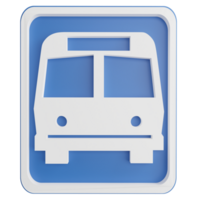 Bus halt Zeichen Clip Art eben Design Symbol isoliert auf transparent Hintergrund, 3d machen Straße Zeichen und der Verkehr Zeichen Konzept png