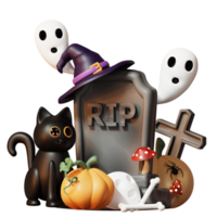 3d contento Halloween illustrazione png