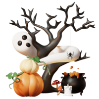 3d contento Halloween illustrazione png