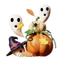 3D Happy Halloween Illustration png