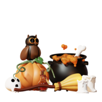 3d contento Halloween illustrazione png