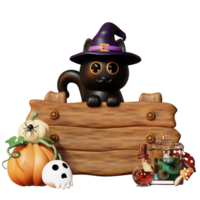 3D Happy Halloween Illustration png