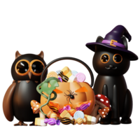 3d contento Halloween illustrazione png