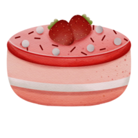 Cake with fresh strawberries png