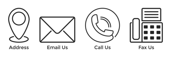 Contact Us Icon Set Outline For Website and Mobile Apps Elements, Contact Information Icon Set, Phone Call, Email, Location, Fax Icons png