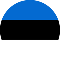 Round Estonian flag. Circular symbol. Button, banner, icon. National Estonia sign. png