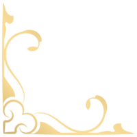 Gold vintage baroque corner ornament retro pattern antique style acanthus. Decorative design element filigree calligraphy. You can use for wedding decoration of greeting card and laser cutting. png