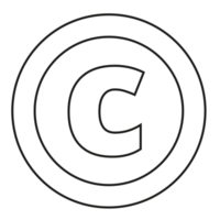 marca registrada do símbolo c em fundo transparente png