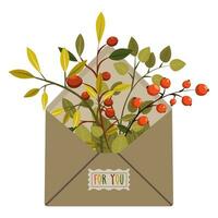 The envelope Inside is a letter, a bouquet, an inscription for you, a gift for a woman for any holiday. vector