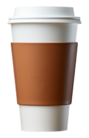 White plastic cup mockup template with brown paper in the middle, ai generative png