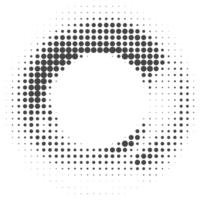 à pois cercle modèle. abstrait demi-teinte rond. Cadre avec Aléatoire pente gradation. grunge anneaux conception png