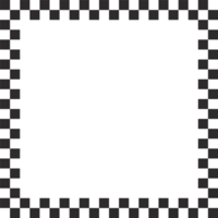 Checkerboard square frame with black and white chess pattern.Y2k geometric shape. Retro groovy illustration png