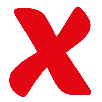 Red X sign symbol, icon, letter x sign, no sign design transparent