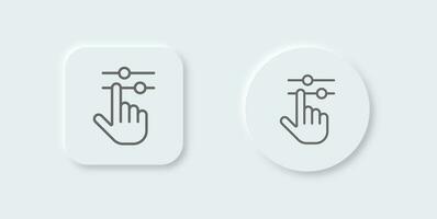 Adjust line icon in neomorphic design style. Control signs vector illustration.