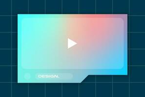 Landscape frame for video media player interface. Online stream futuristic technology style. vector