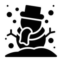 Snowman glyph icon vector