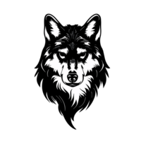 Wolf face transparent background, AI Generative png