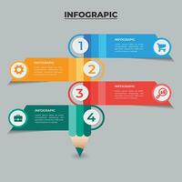 lápiz infografia diseño para usos diferente opciones estudiante lápiz icono diseño . vector